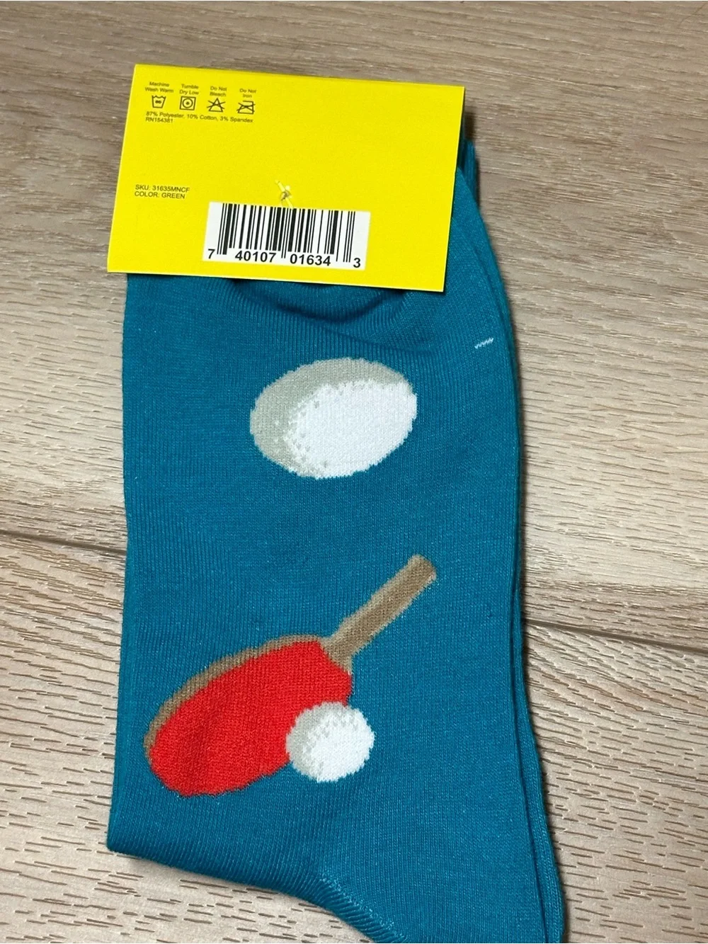 🏓 Crazy Socks Men's Ping Pong Novelty Crew Socks